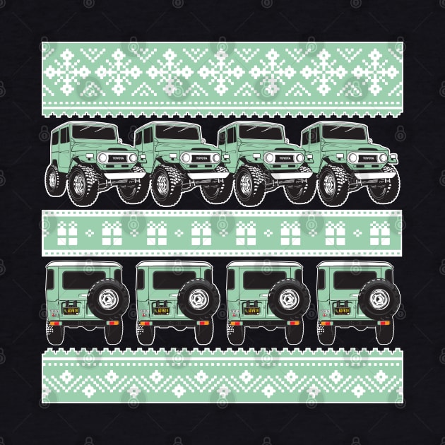 FJ40 Christmas Sweater Spring Green by Bulloch Speed Shop